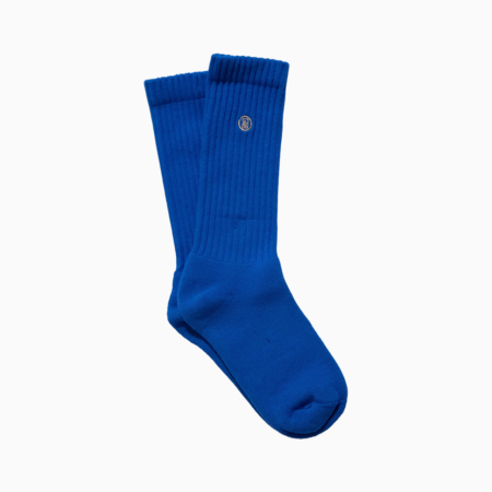 Photo de la paire de chaussette Classic9To5 bleue dépliée